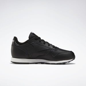 Reebok Classic Leather Turnschuhe Kinder - Schwarz/Weiß/HellGrün Gelb - DE 736-GYA